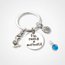 Load image into Gallery viewer, Really Mermaid Keyring Silver
