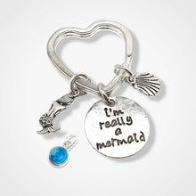 Load image into Gallery viewer, Really Mermaid Keyring Silver
