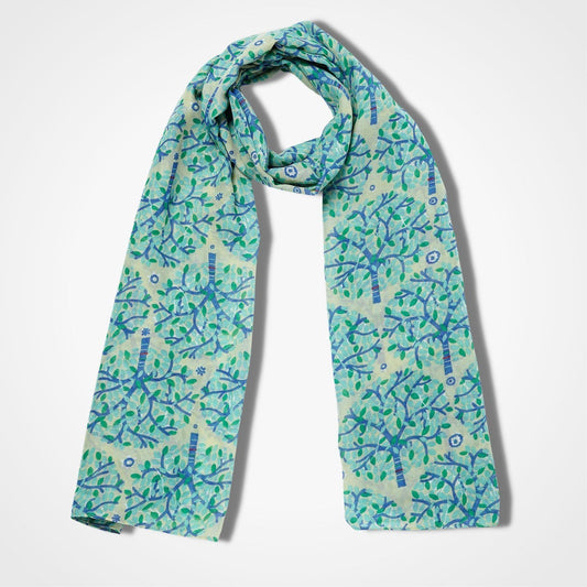 Ribbon Tree Scarf Green