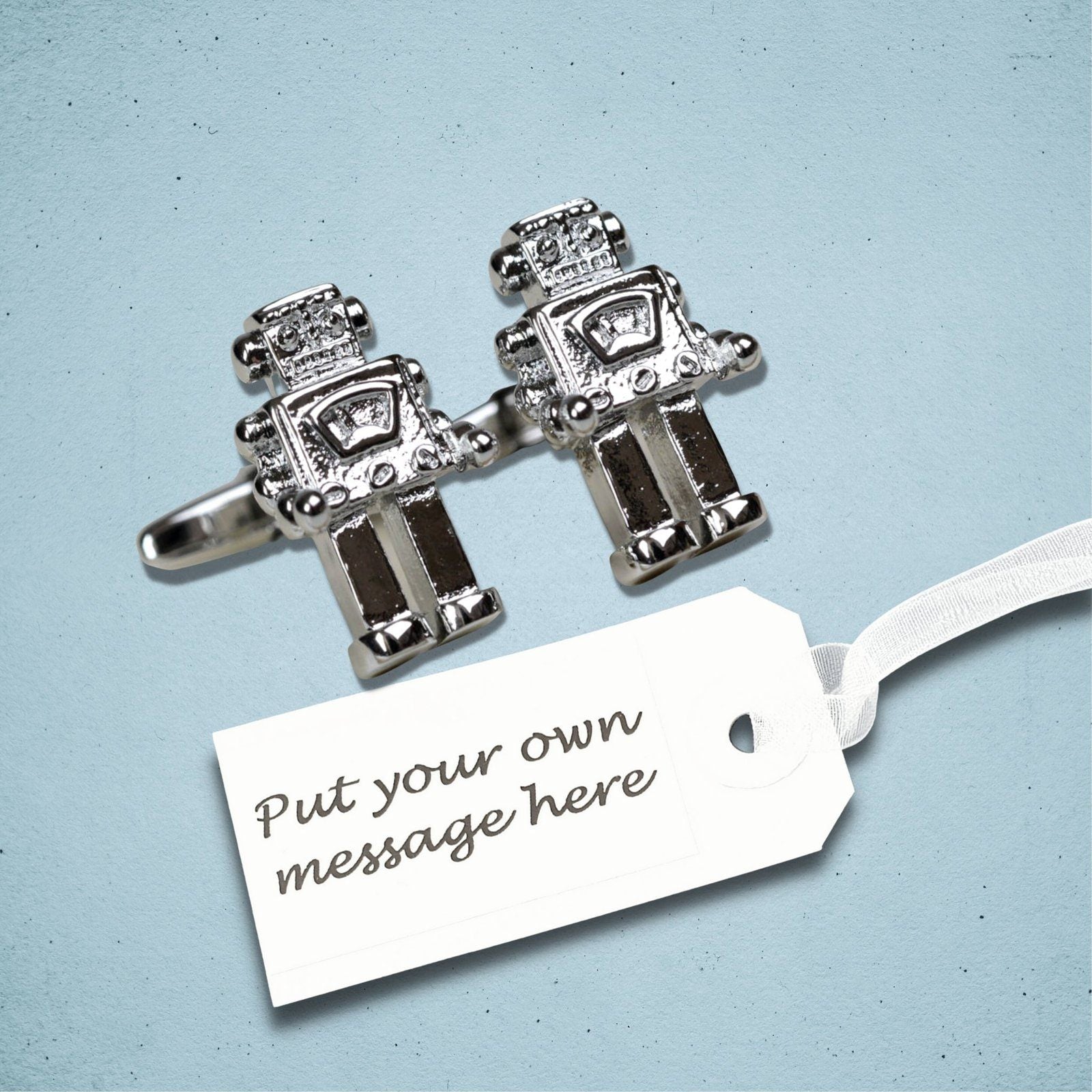 Robot Cufflinks Silver