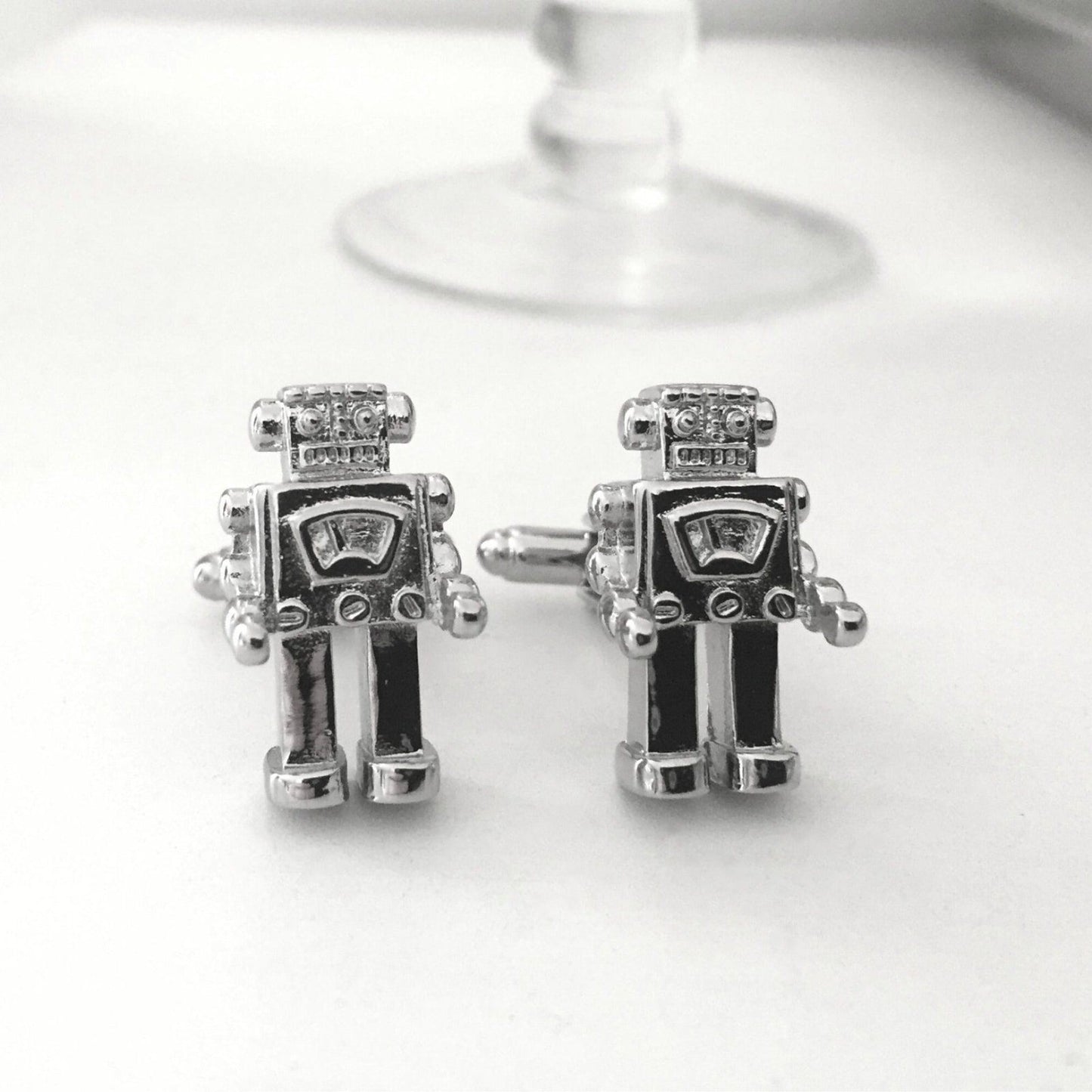 Robot Cufflinks Silver