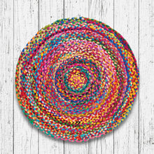 Load image into Gallery viewer, Round Multi Colour Cotton Chindi Braided Rug 60cm

