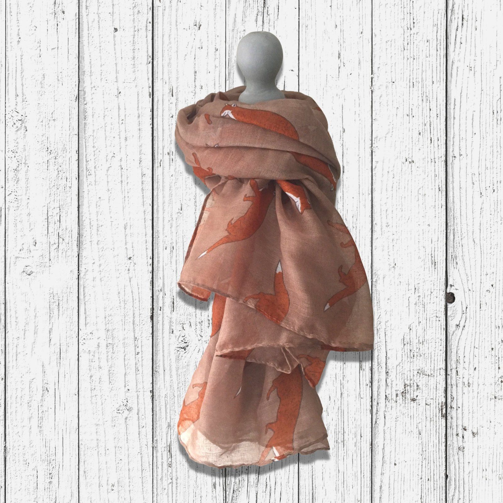 Running Fox Scarf Caramel