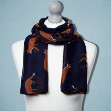 Load image into Gallery viewer, Running Fox Scarf Navy
