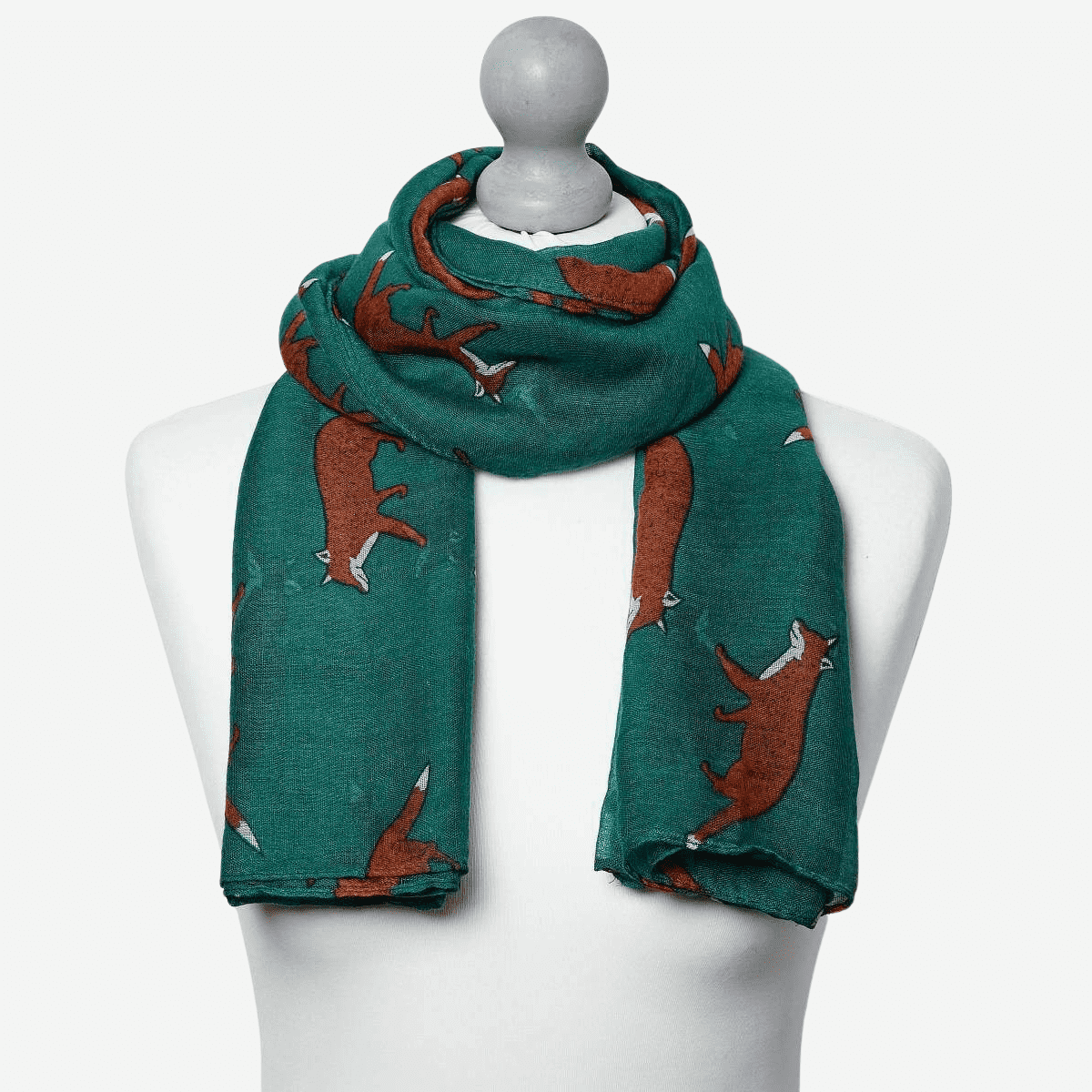 Running Fox Scarf Teal green