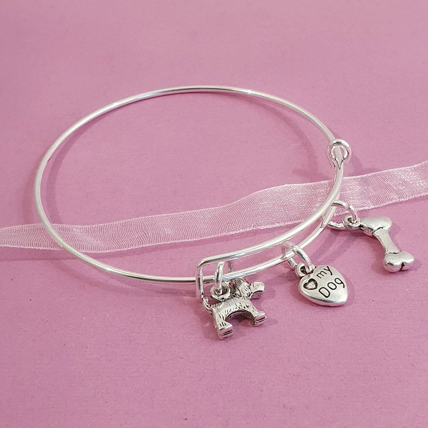 Scottie Dog Bangle Silver