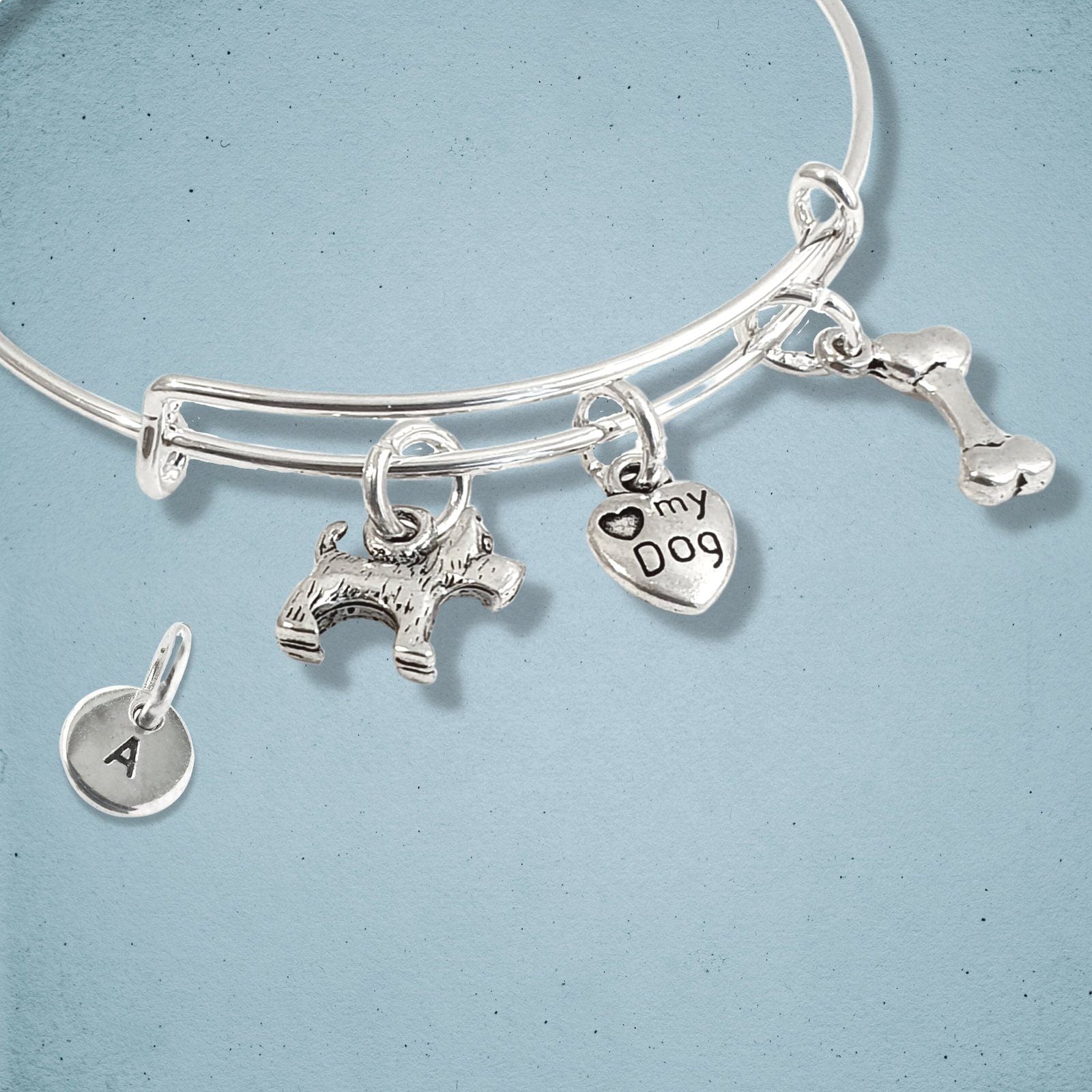 Scottie Dog Bangle Silver