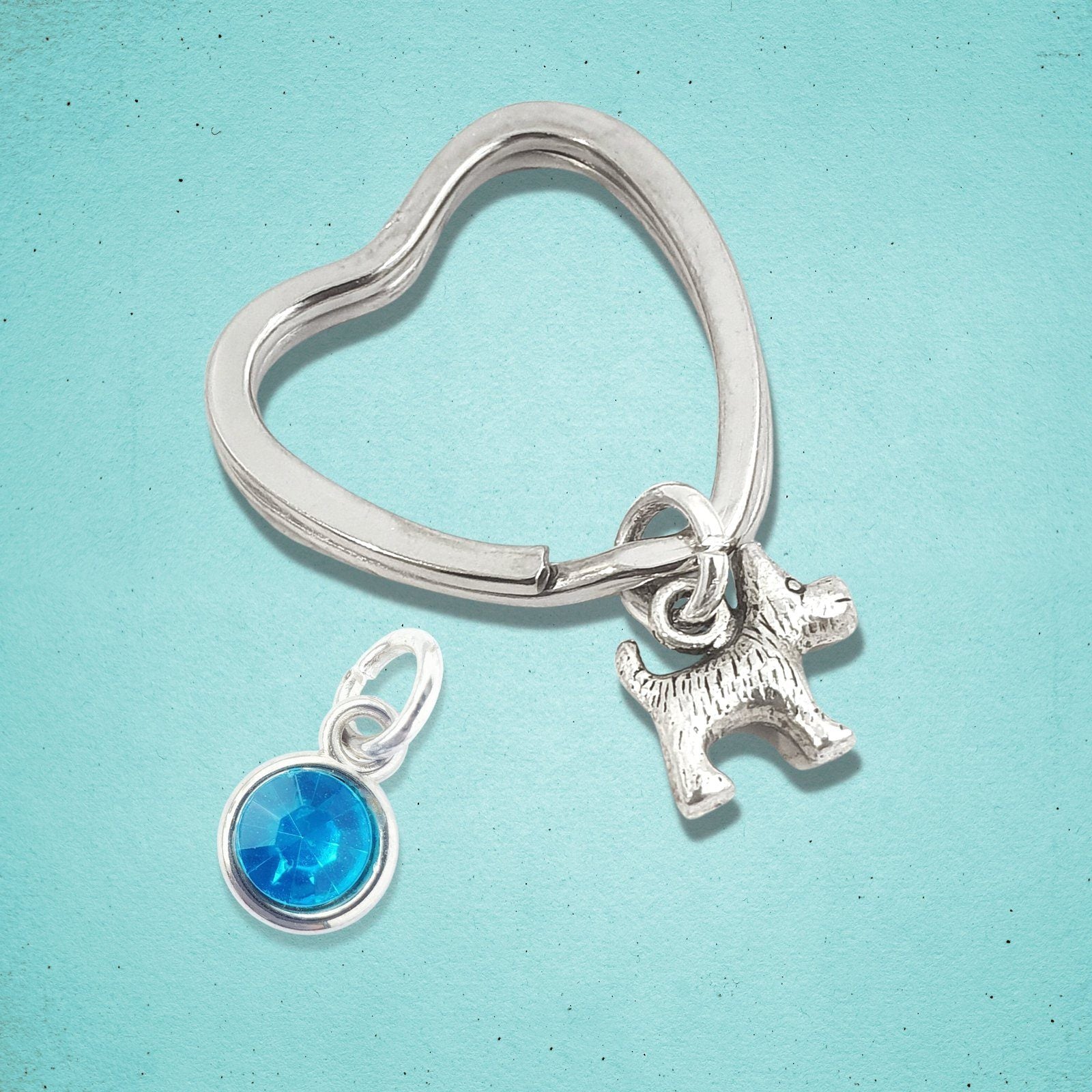 Scottie Dog Keyring Silver