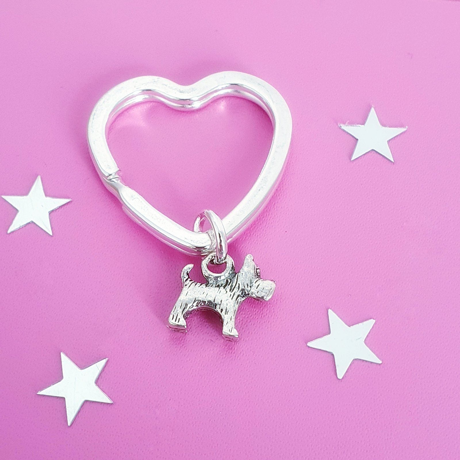 Scottie Dog Keyring Silver