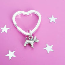 Load image into Gallery viewer, Scottie Dog Keyring Silver
