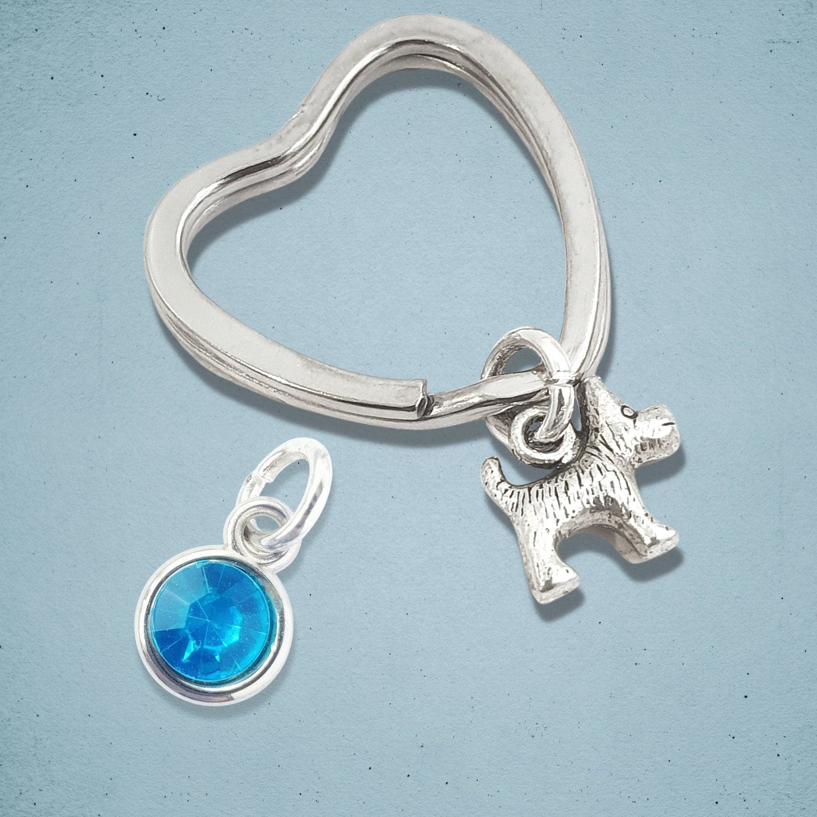 Scottie Dog Keyring Silver