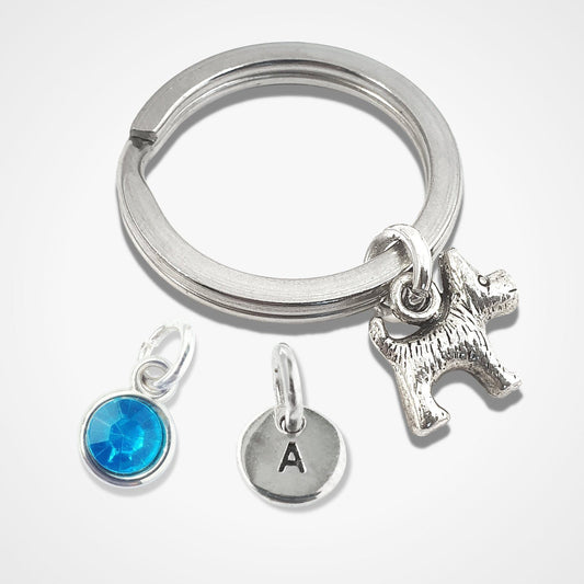 Scottie Dog keyring Silver