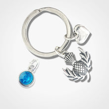 Load image into Gallery viewer, Scottish Thistle Keyring Silver
