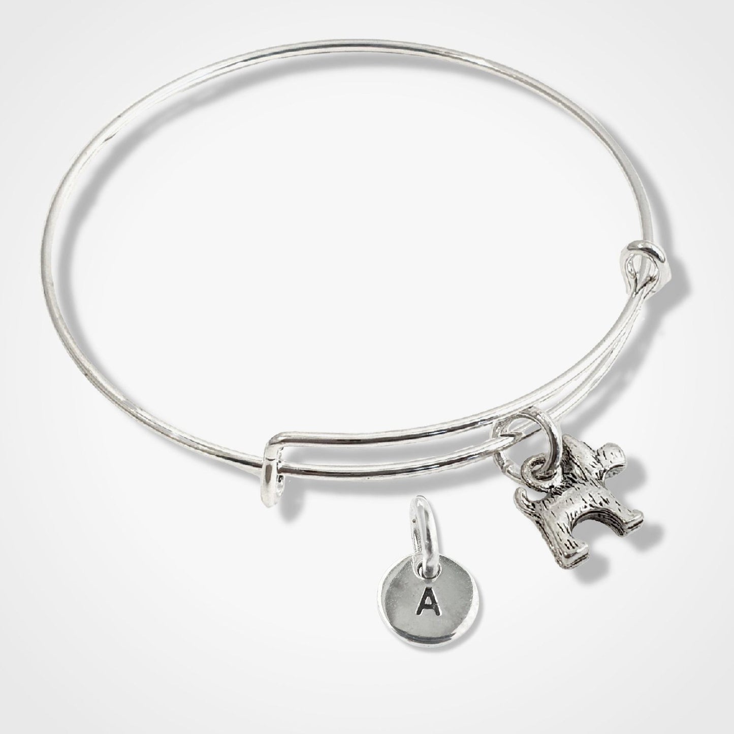 Scotty Dog Charm Bangle Silver
