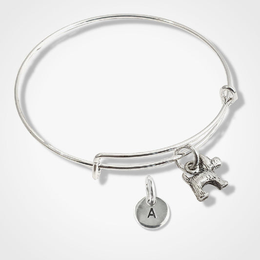 Scotty Dog Charm Bangle Silver