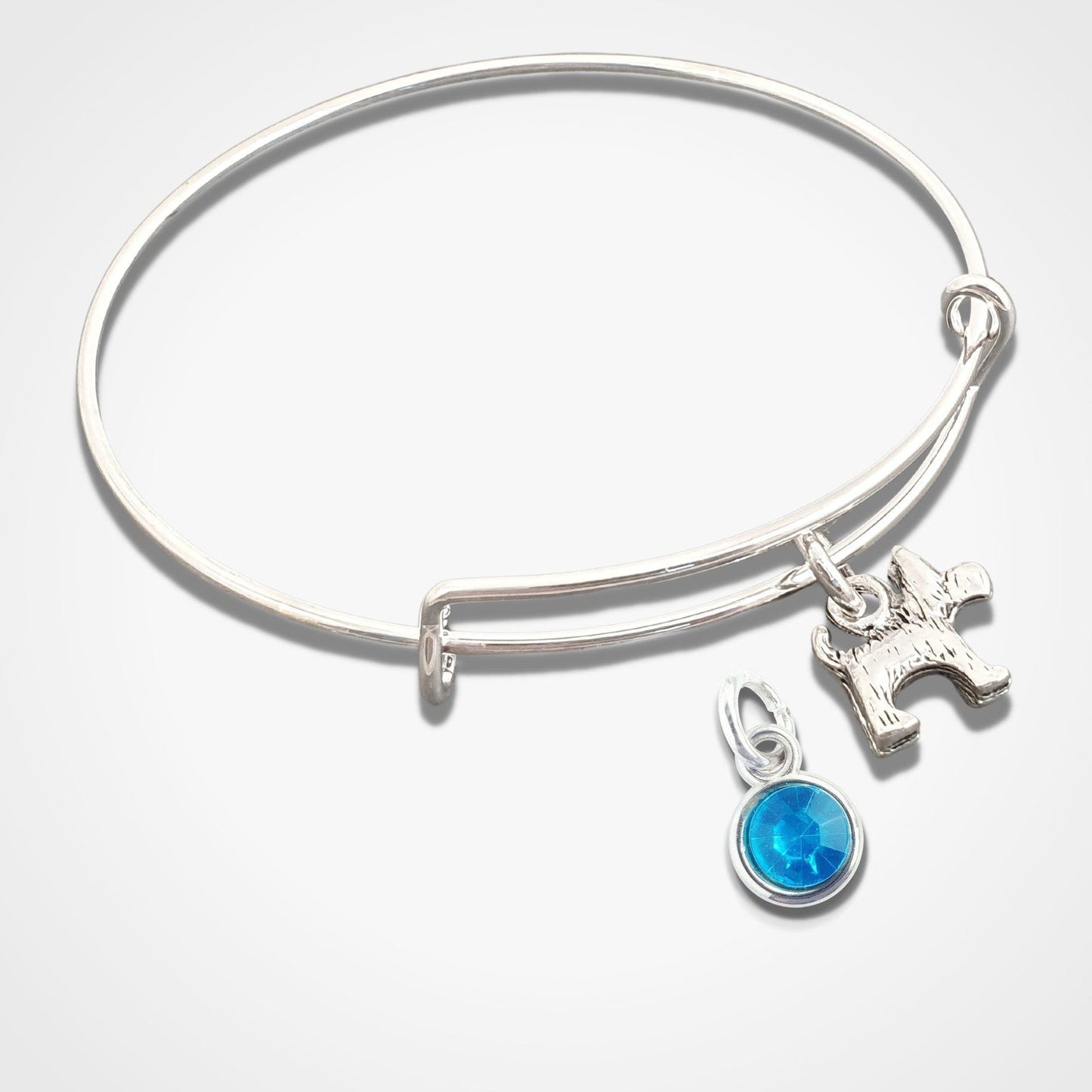 Scotty Dog Charm Bangle Silver