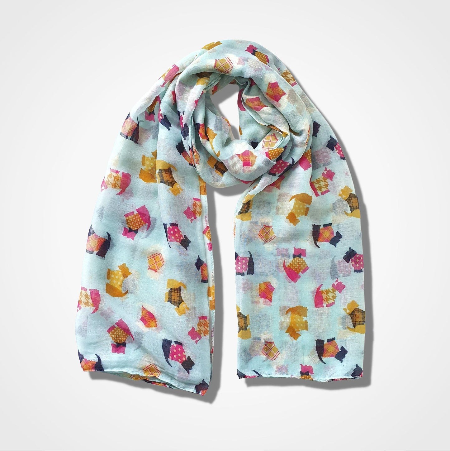 Scotty Dog Scarf Aqua