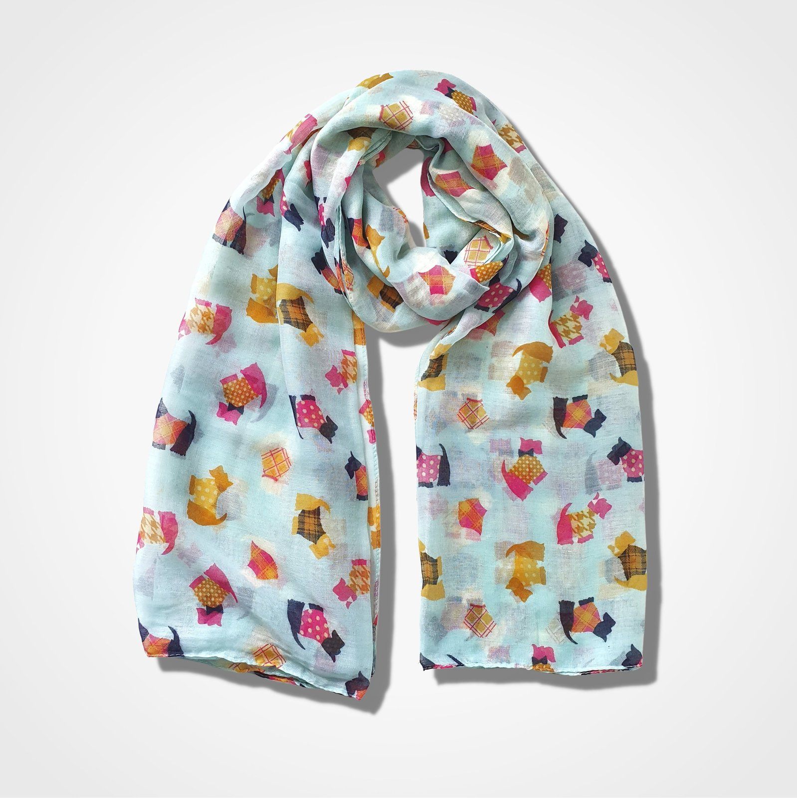 Scotty Dog Scarf Aqua
