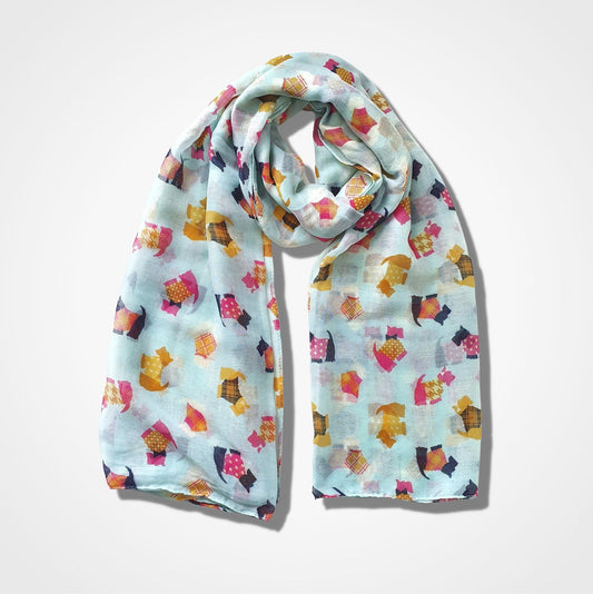 Scotty Dog Scarf Aqua