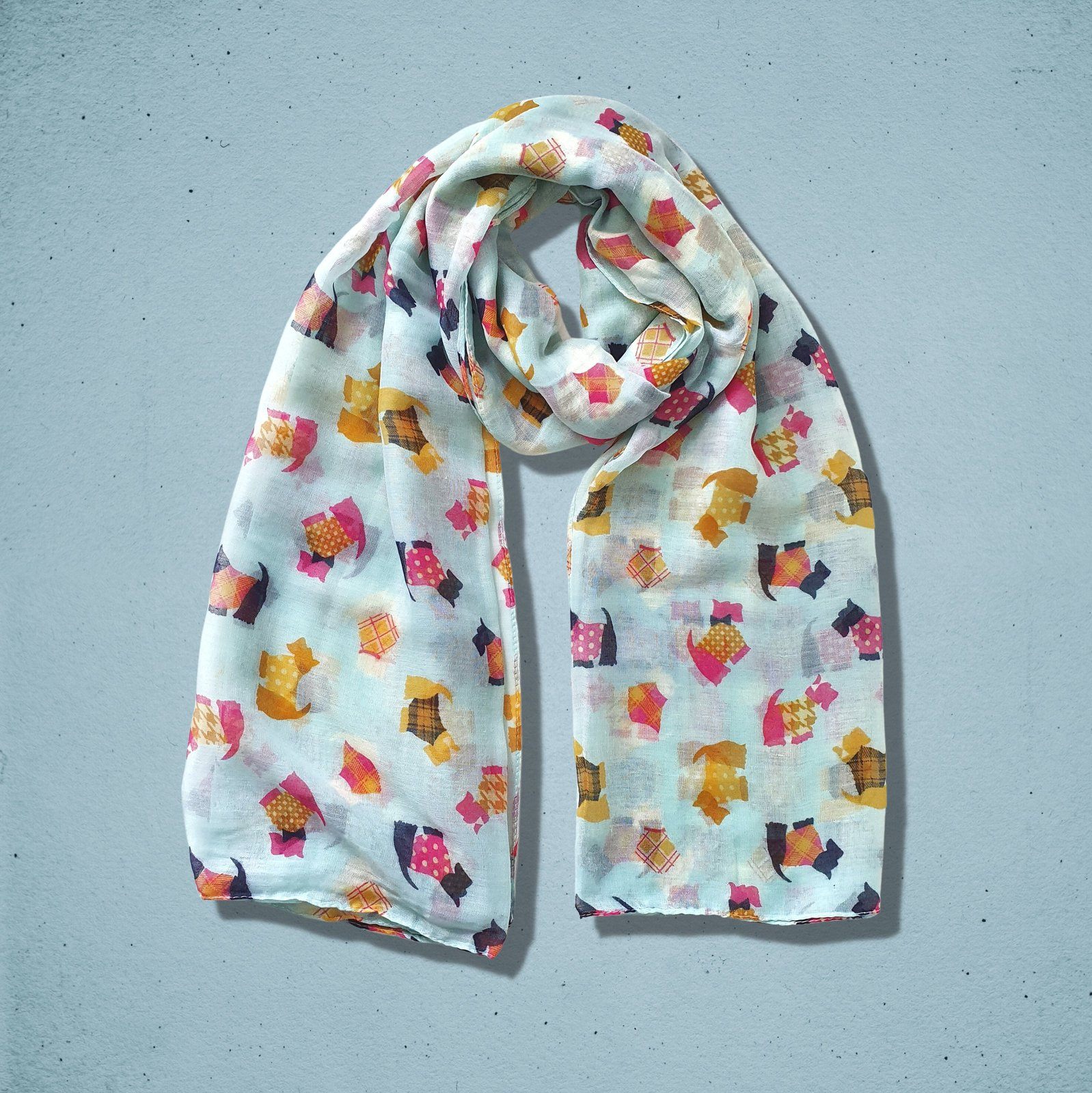 Scotty Dog Scarf Aqua