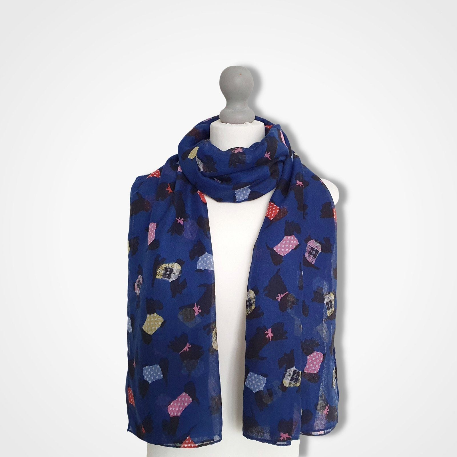 Scotty Dog Scarf Blue