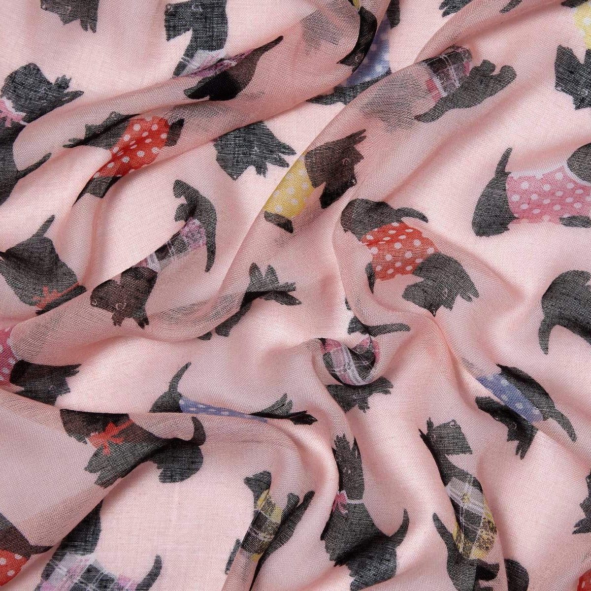 Scotty Dog Scarf Pink