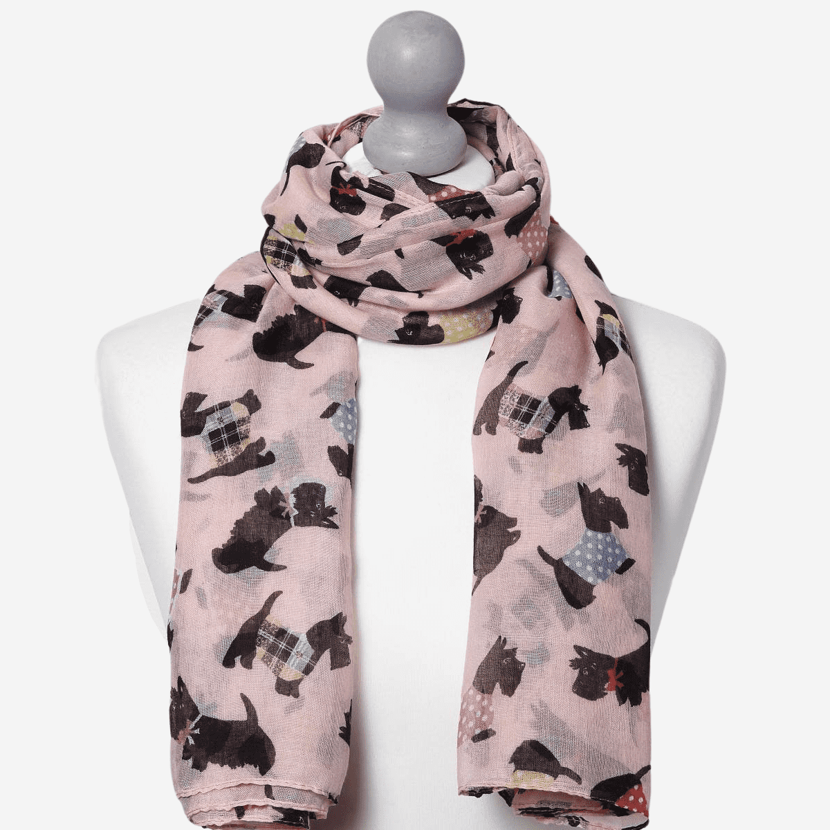 Scotty Dog Scarf Pink