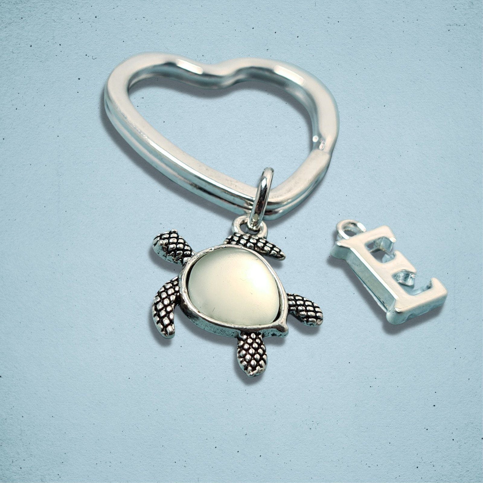 Seaglass Sea Turtle Keyring Eau Nil