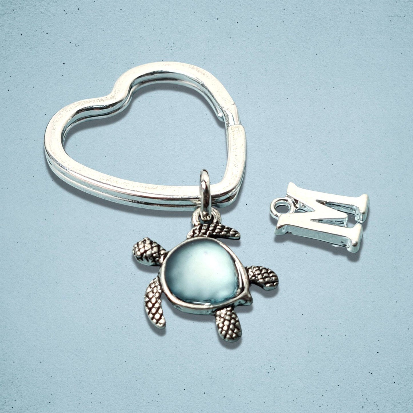 Seaglass Turtle Keyring Blue