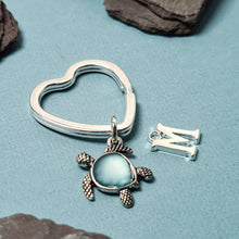 Load image into Gallery viewer, Seaglass Turtle Keyring Blue
