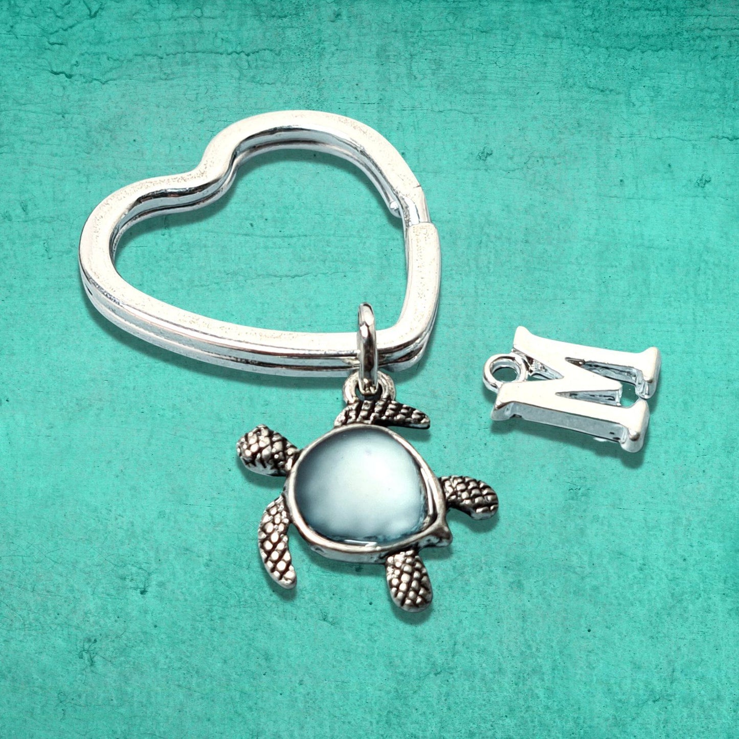 Seaglass Turtle Keyring Blue