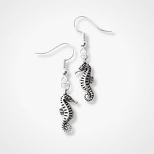 Load image into Gallery viewer, Seahorse Earrings Silver
