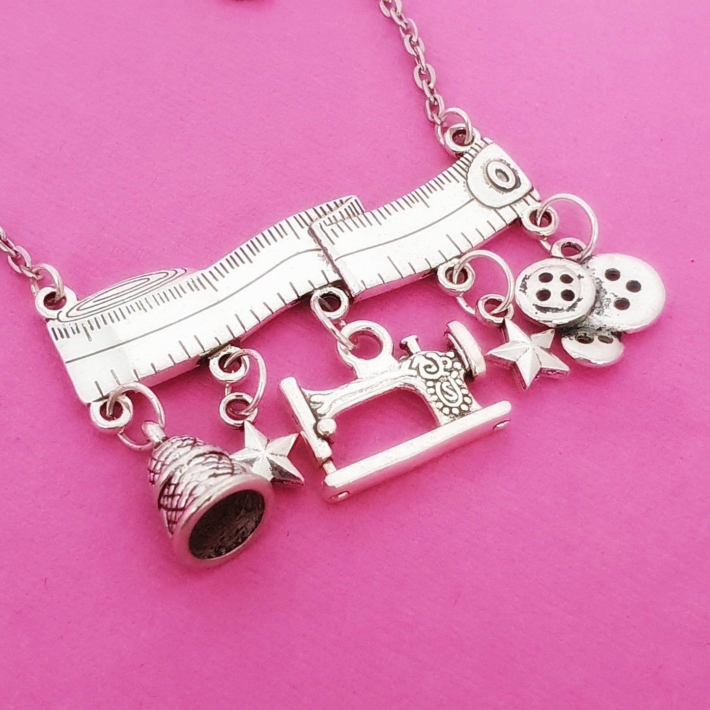 Seamstress Necklace Silver