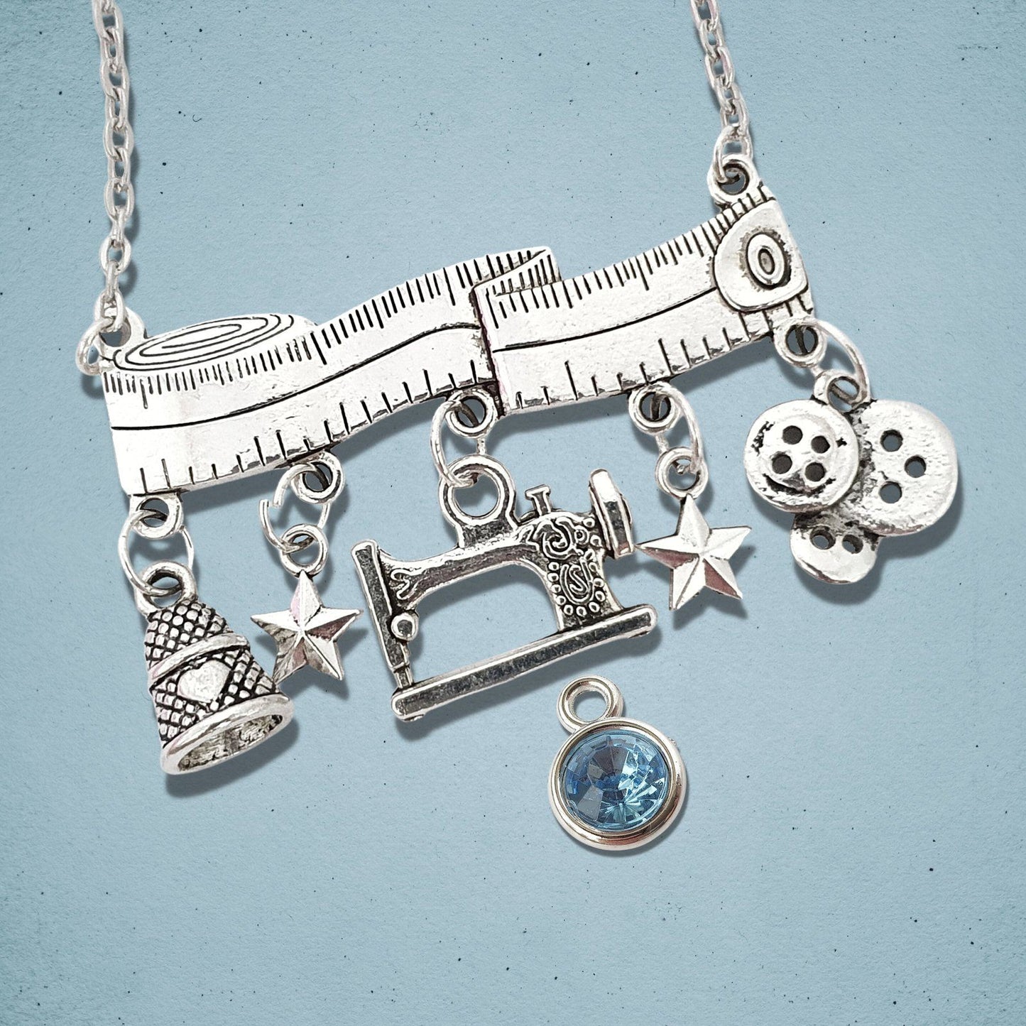 Seamstress Necklace Silver