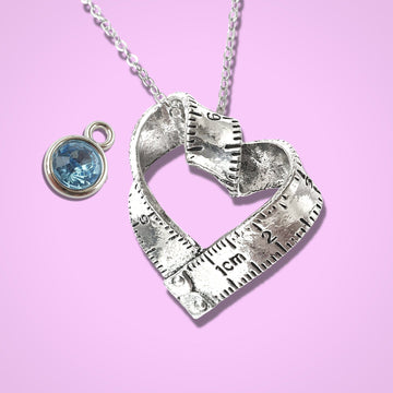 Seamstress Tape Measure Heart Necklace - Silver – Juliet English