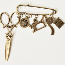 Load image into Gallery viewer, Sewing Brooch Bronze
