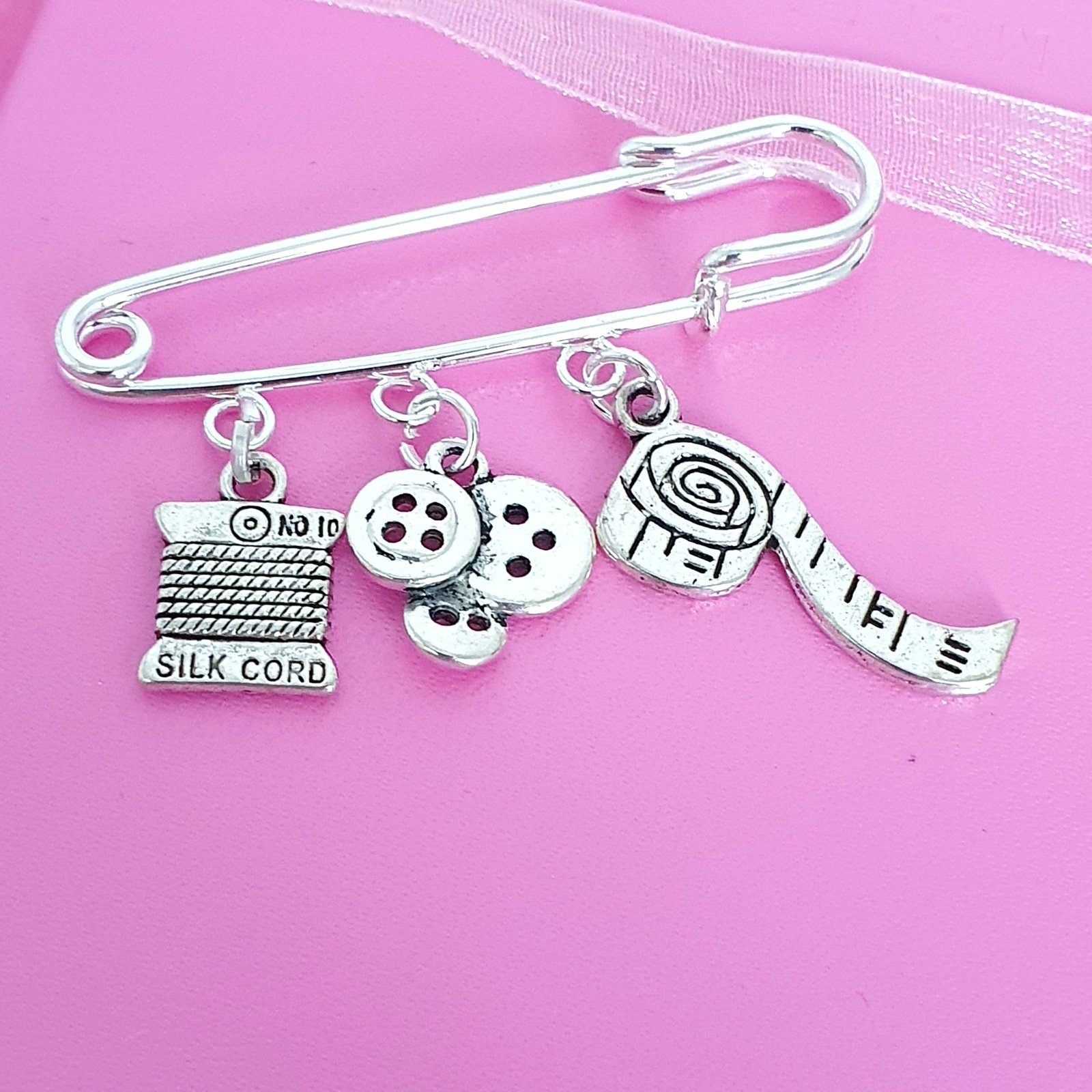 Sewing Brooch Silver