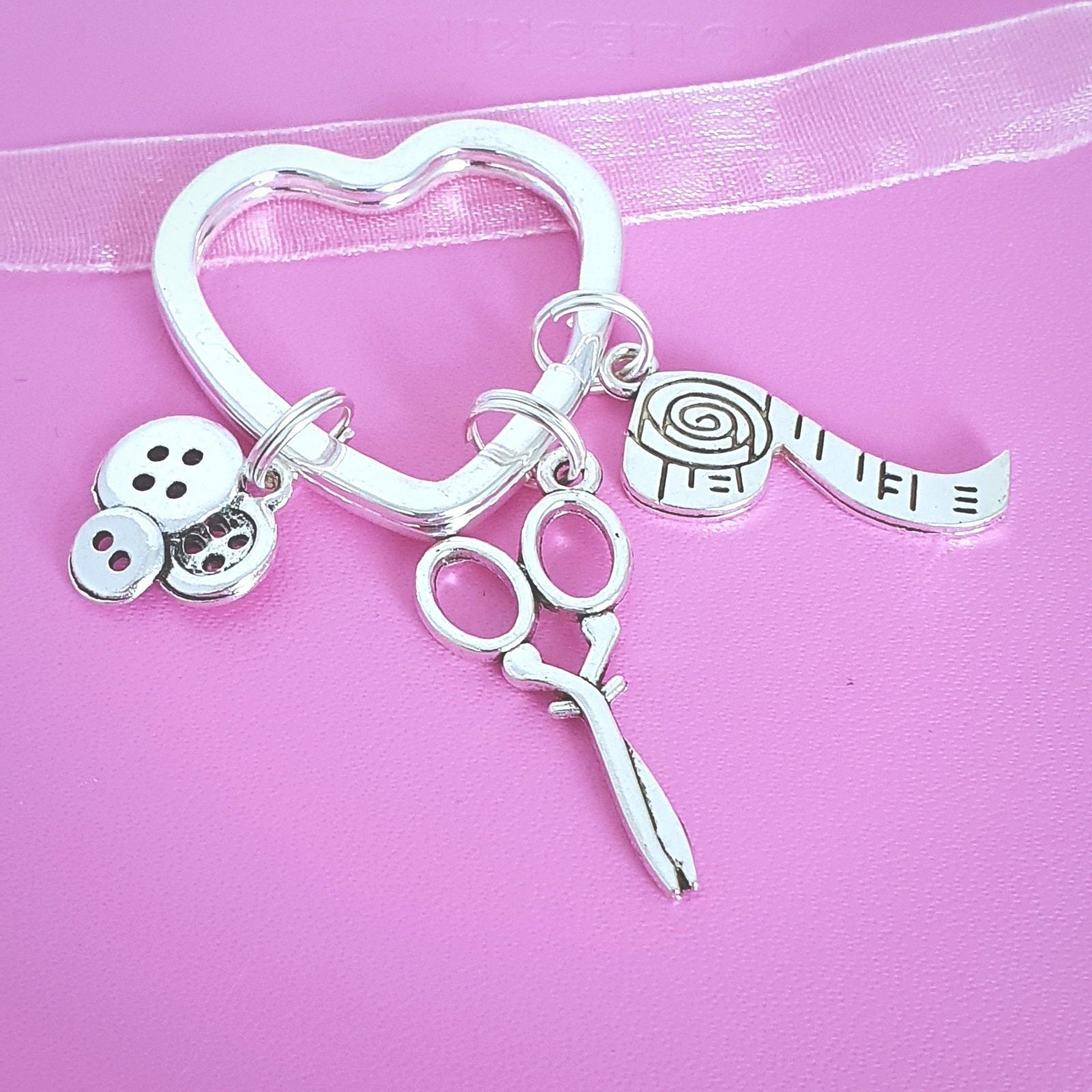 Sewing Keyring Silver