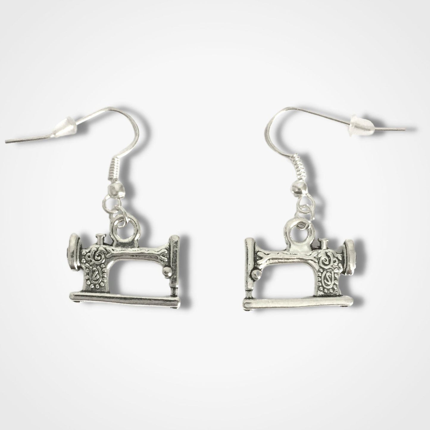Sewing Machine Earrings Silver