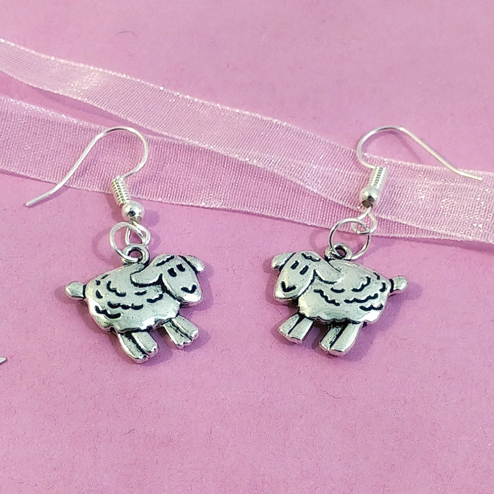 Sheep Earrings Silver