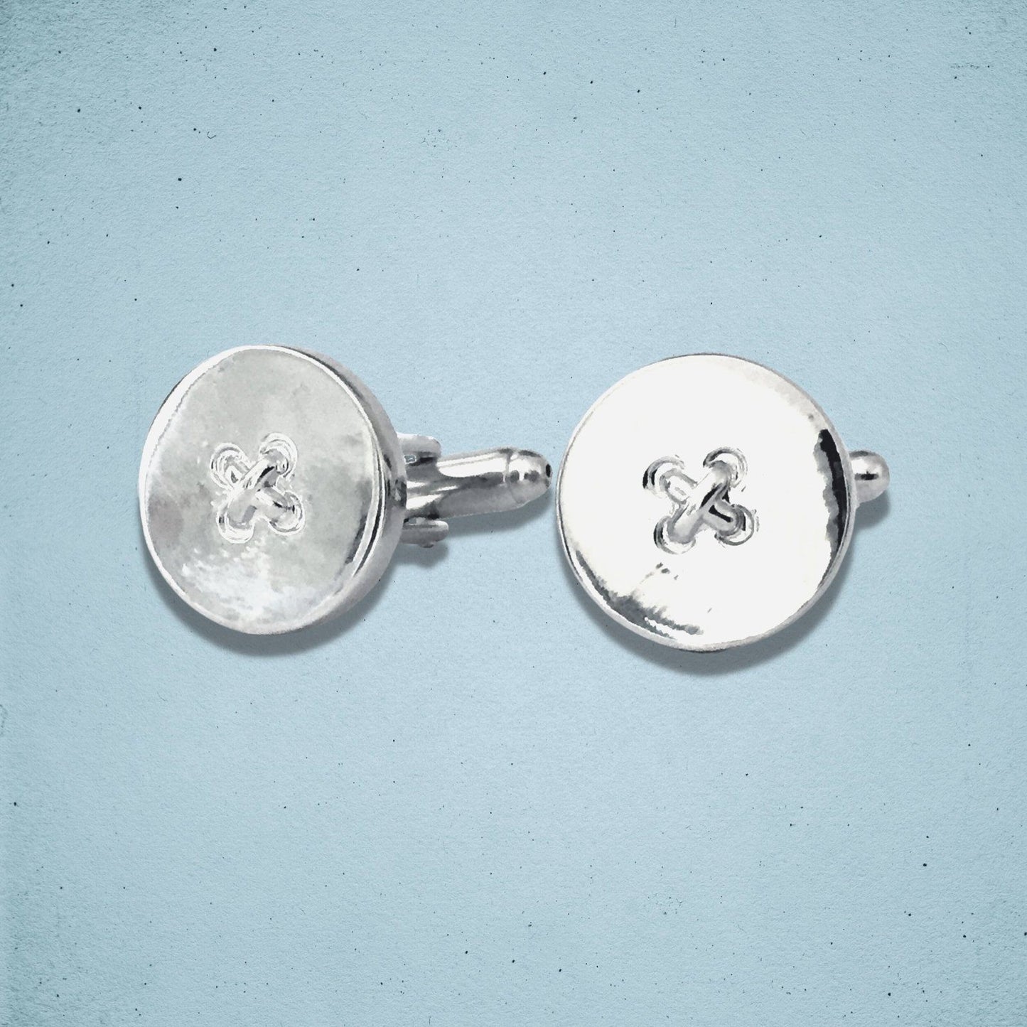 Shirt Button Cufflinks Silver