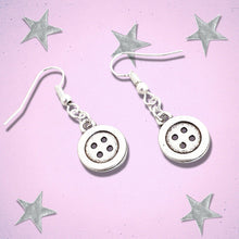 Load image into Gallery viewer, Shirt Button Earrings Silver
