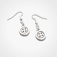 Load image into Gallery viewer, Shirt Button Earrings Silver
