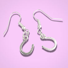 Load image into Gallery viewer, Silver Horseshoe Earrings
