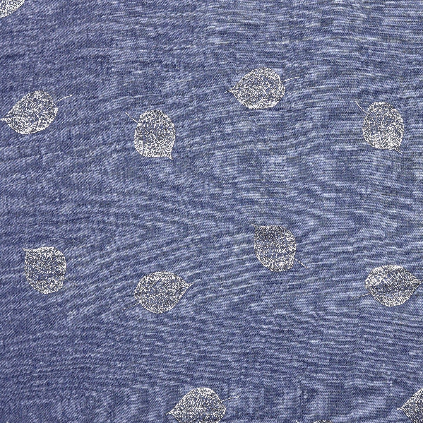 Silver Leaf Scarf Blue