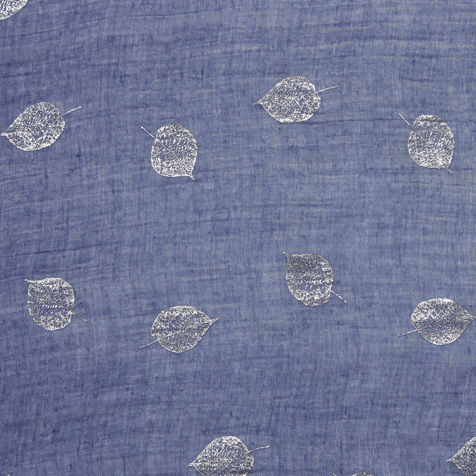Silver Leaf Scarf Blue