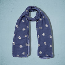 Load image into Gallery viewer, Silver Leaf Scarf Blue
