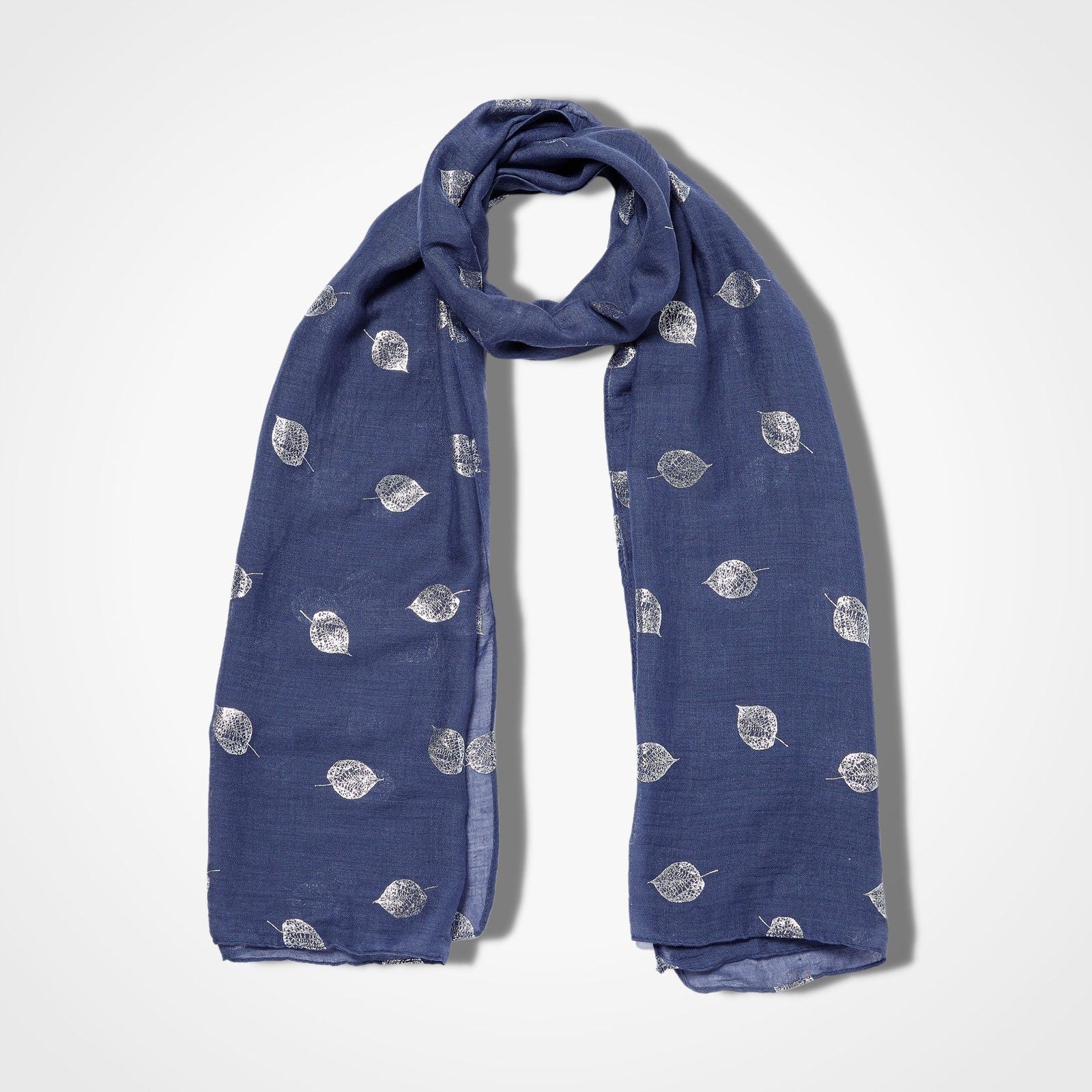 Silver Leaf Scarf Blue