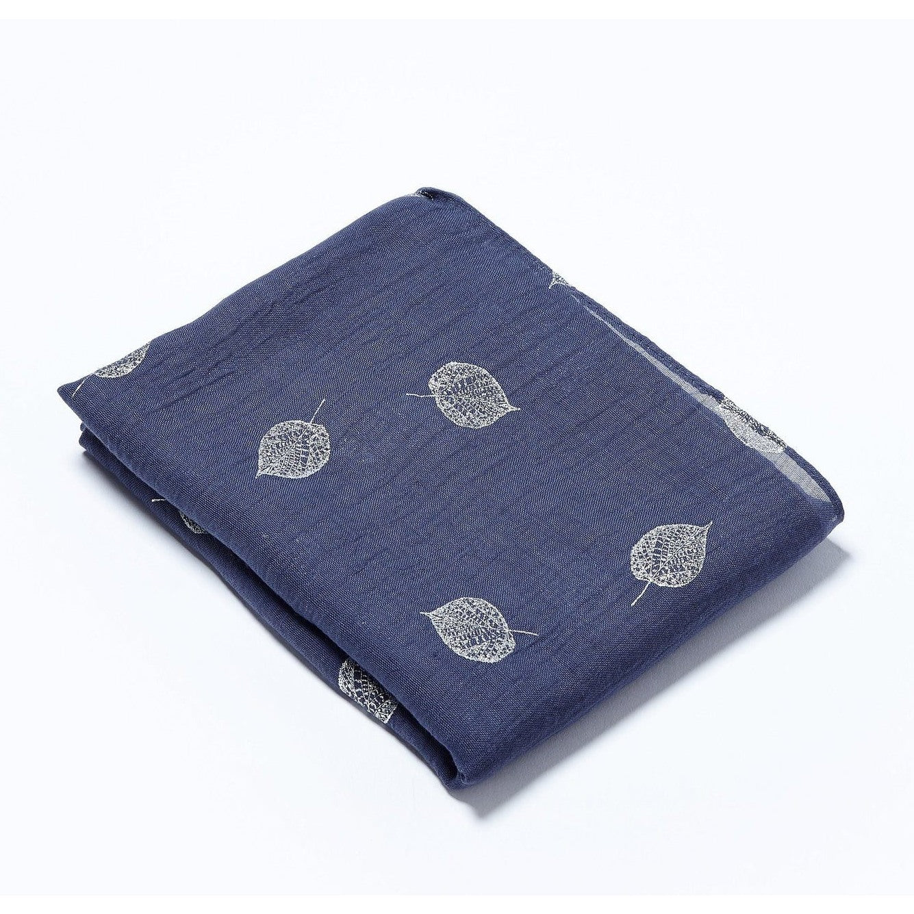 Silver Leaf Scarf Blue