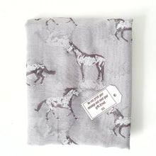 Load image into Gallery viewer, Sketched Horses Scarf Grey
